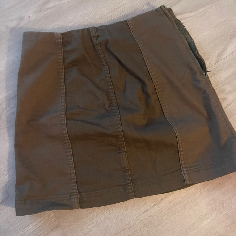 Free People Olive Green Mini Skirt